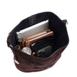 Suede Leather Bucket Tote