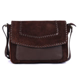 Safira – Whipstitch Suede and Leather Crossbody Bag