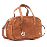 Suede Leather Bowling Bag