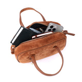 Suede Leather Bowling Bag
