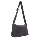 Studded Suede Shoulder Bag