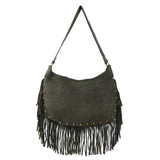 Sorrento – Studded Fringe Suede Hobo Bag