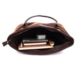 Matera – Patchwork Leather and Suede East-West Shoulder Bag