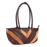 Matera – Patchwork Leather and Suede East-West Shoulder Bag
