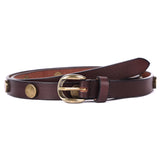 Rimini – Antique-Brass Rivet Brown Leather Belt