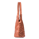 Cognac Lattice – Woven Leather Shoulder Bag