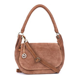 Cognac Saddle – Suede Shoulder Bag