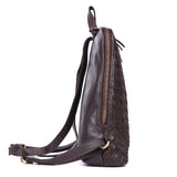 Espresso Weave – Woven Leather Backpack