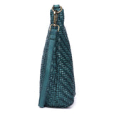 Teal Frame – Woven Leather Shoulder Bag