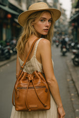 Soho – Drawstring Leather Bucket Bag