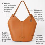 Surrey – Braided Handle Leather Carryall Tote