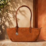 Suede Leather Bowling Tote