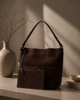 Suede Leather Bucket Tote