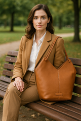 Surrey – Braided Handle Leather Carryall Tote