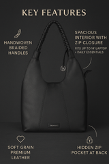 Pirbright – Braided Handle Soft Leather Tote