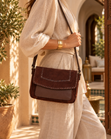 Safira – Whipstitch Suede and Leather Crossbody Bag