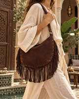 Sorrento – Studded Fringe Suede Hobo Bag