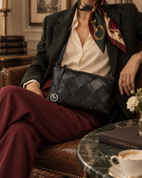 Noir Interlace – Woven Leather Crossbody Bag