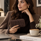 Firenze – Suede and Woven Leather Continental Wallet