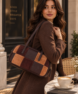 Amalfi – Patchwork Leather and Suede Bowling Shoulder Bag