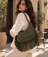 Sorrento – Studded Fringe Suede Hobo Bag