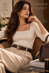 Bologna – Choc Truffle Leather Belt with Ornate Matte-Gold Buckle