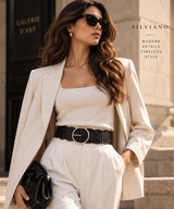 Noto – Sculpted Circle Handwoven Leather Belt