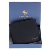 Silviano Henley – Noir Black RFID Protected Slim Leather Bifold Wallet with Coin Pocket & Gift Box