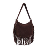 Sorrento – Studded Fringe Suede Hobo Bag