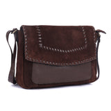 Safira – Whipstitch Suede and Leather Crossbody Bag
