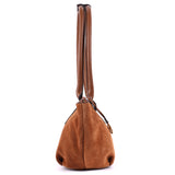 Suede Leather Bowling Tote