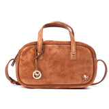 Suede Leather Bowling Bag
