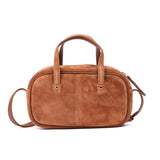 Suede Leather Bowling Bag