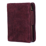 Montalcino – Croc-Embossed Suede Compact Wallet