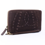 Firenze – Suede and Woven Leather Continental Wallet
