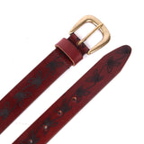 Perugia – Botanical-Engraved Burgundy Leather Belt