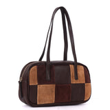 Amalfi – Patchwork Leather and Suede Bowling Shoulder Bag