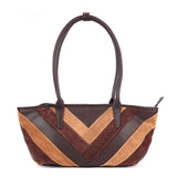 Matera – Patchwork Leather and Suede East-West Shoulder Bag