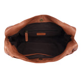Cognac Lattice – Woven Leather Shoulder Bag