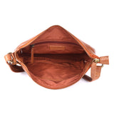 Cognac Grid – Woven Leather Crossbody Bag