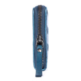 Azure Weave – Woven Leather Zip-Around Wallet