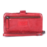 Crimson Weave – Woven Leather Wristlet Wallet