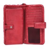 Crimson Weave – Woven Leather Wristlet Wallet