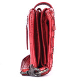 Crimson Weave – Woven Leather Wristlet Wallet