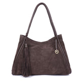 Mocha Suede – Suede Shoulder Tote