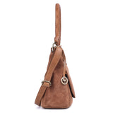 Cognac Saddle – Suede Shoulder Bag