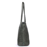 Verdigris Weave – Leather Tote Bag