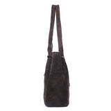 Espresso Draw – Suede Shoulder Tote