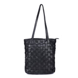 Noir Weave – Studded Leather Tote