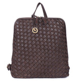 Espresso Weave – Woven Leather Backpack